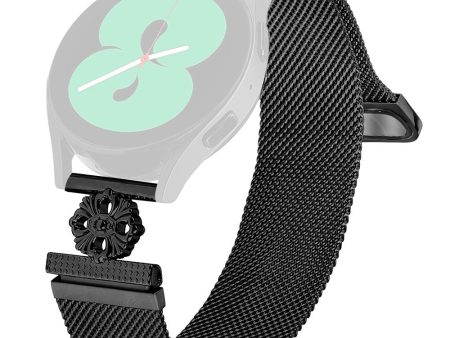 Samsung Galaxy Watch Active2 40mm   44mm Milanese Band Flower Stainless Steel Magnetic Mesh Watch Strap - Black Supply