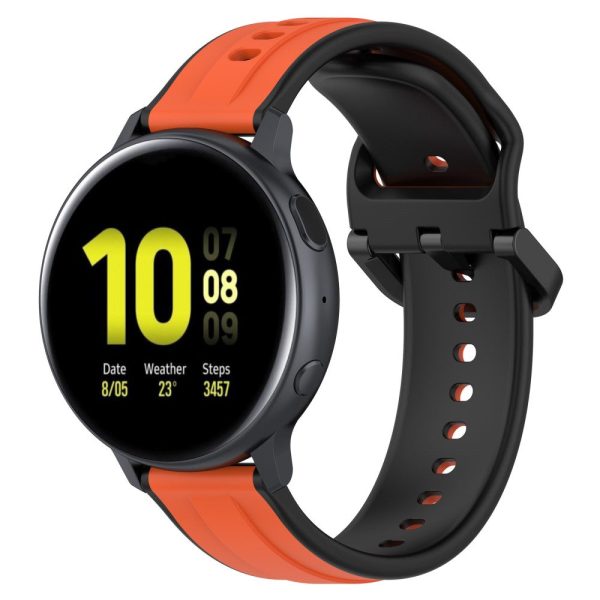 22mm Universal dual color silicone strap - Orange   Black For Sale