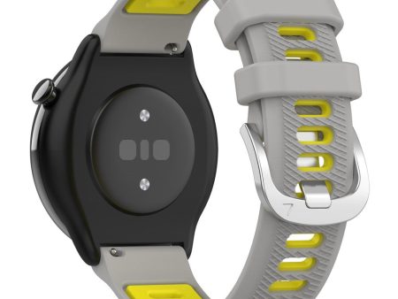 20mm Universal dual color cross strip silicone strap - Grey   Yellow Hot on Sale