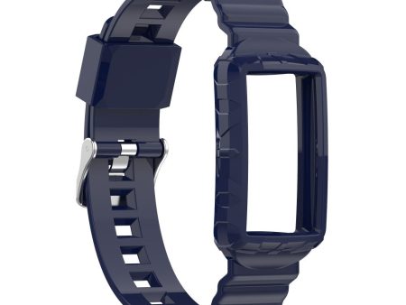 Fitbit Charge 5   4   3 silicone watch strap with cover - Navy Blue Discount