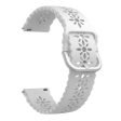 20mm Universal plum blossom silicone watch strap - White Fashion