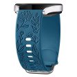 For Garmin Vivomove 3   Forerunner 645   Samsung Gear S2 Classic Universal 20mm Carving Flower Silicone Watch Strap - Green Blue Online Sale