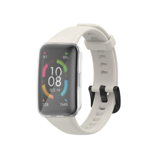 Huawei Band 6 silicone watch strap with clear cover - Seagull Grey For Cheap