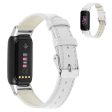 Fitbit Luxe top layer genuine leather watch strap - White Fashion