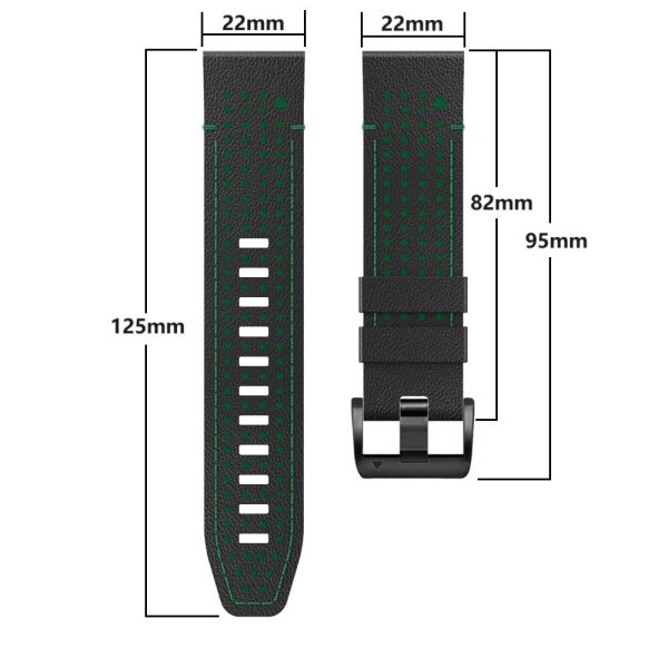 Garmin Fenix 7   7 Pro Watch Strap 22mm Leather + Silicone Watch Band - Brown+Black Hot on Sale