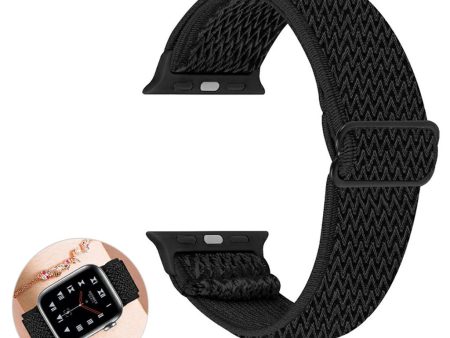 Apple Watch 42mm - 44mm nylon design watch strap - Black Fashion