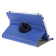 Anti-Drop 360-Degree Swiveling Stand Litchi Texture Universal Leather Protective Case for 9-10 inch Tablet - Dark Blue Cheap