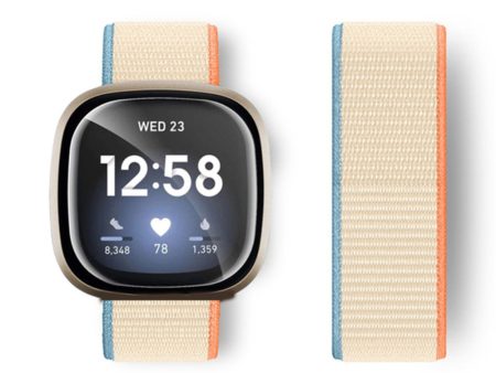 Fitbit Sense   Versa 3 nylon strap - Milky White For Cheap