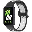 Samsung Galaxy Fit3 Silicone Watch Bands Dual-Color Wrist Straps Replacement Parts - Black+White Sale