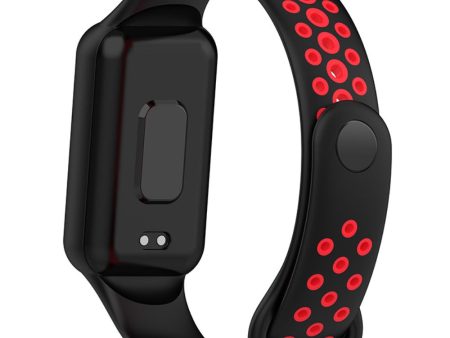 Amazfit Band 7 dual color silicone watch strap - Black   Red Online Hot Sale