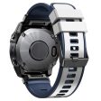 KALEBOL KLB-SSGJ-001 Garmin Fenix 7X   7X Pro Silicone Watch Band 26mm Strap Dual Color - White+Blue Fashion