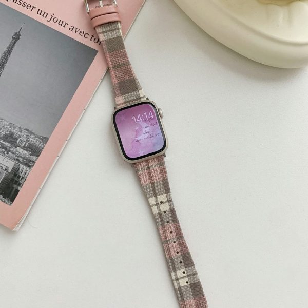 Plaid Woolen Strap for Apple Watch Series 41mm - 40mm - 38mm - Style 4 For Sale