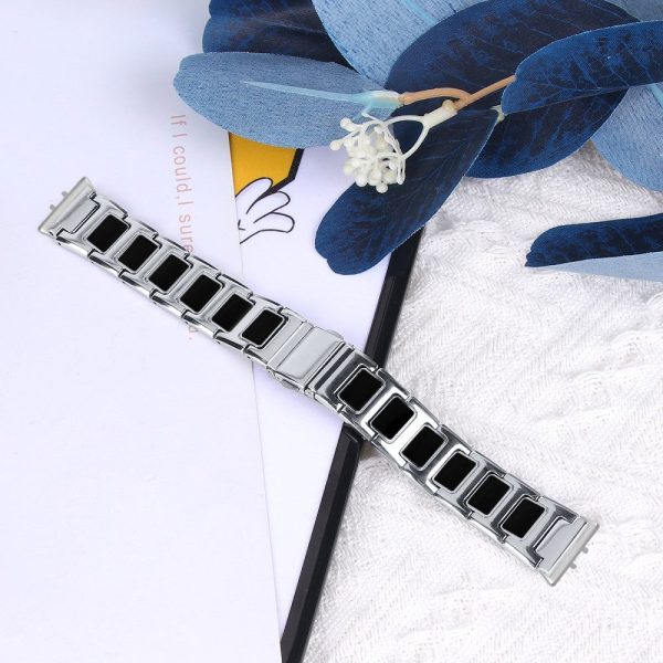 Samsung Galaxy Fit3 SM-R390 Watch Strap Adjustable Metal Watch Band Fit 5.2 -8.6  - Black+White Discount