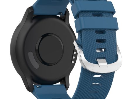 20mm cross stripe pattern silicone strap for Garmin watch - Dark Blue For Sale