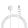 Samsung Smart Watch 1m USB-A   Type-C Port Charging Cable Wireless Charging Dock - White Hot on Sale