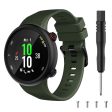 Garmin Forerunner 45S durable black buckle silicone watch band - Army Green Online now