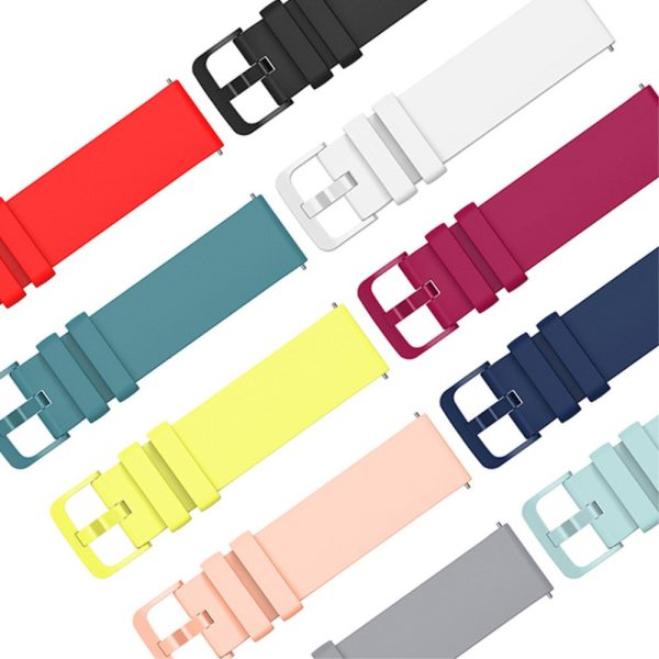 20mm Universal solid color silicone watch strap - White Fashion