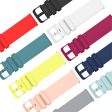 22mm Universal solid color silicone watch strap - Black For Cheap