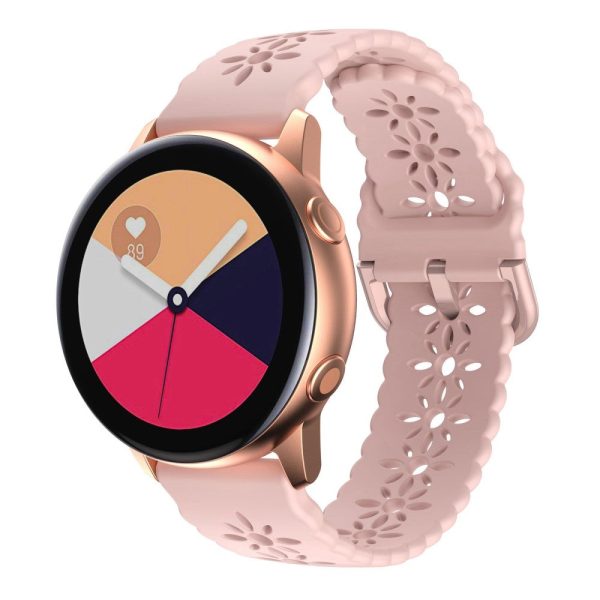 Samsung Galaxy Watch 5 (44mm)   (40mm)   Pro hollow out blossom watch strap - Pink Supply