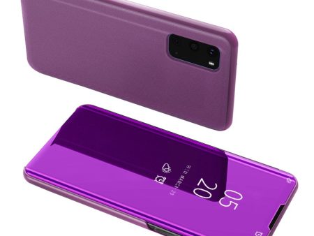 For Samsung Galaxy S20 4G S20 5G View Window Vertical Mirror Leather Mobile Shell Foldable Stand Case - Purple Online Sale