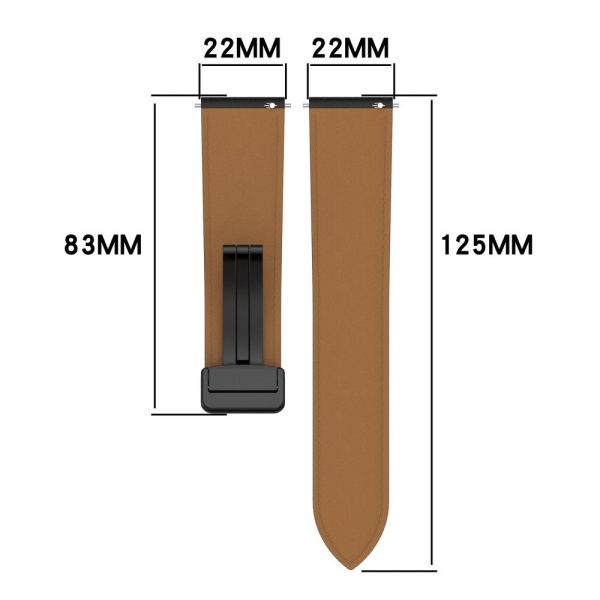 22mm Universal genuine leather strap - Brown Online now