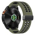 Garmin Fenix 7 Pro   Fenix 7 Replacement Band 22mm Silicone Strap with Magnetic Buckle - Army Green+Black Discount