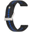 Huawei Watch 4   4 Pro   GT 4 46mm Color Holes Watch Strap 22mm Universal Silicone Band - Black+Blue Fashion