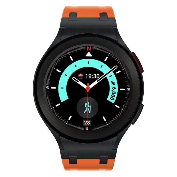 Samsung Galaxy Watch4   Watch 5   Watch6 Watch Strap AP Silicone Band Waterproof - Black Buckle+Orange Discount