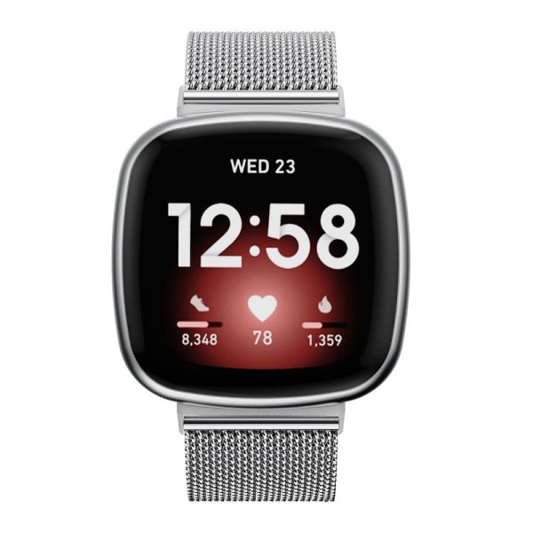 Fitbit Sense 2   Versa 4 stainless steel watch strap - Silver Online now