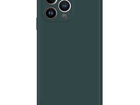 Beveled anti-drop rubberized cover for iPhone 13 Pro Max - Blackish Green For Sale