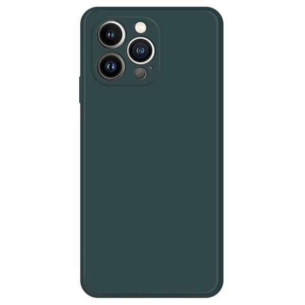 Beveled anti-drop rubberized cover for iPhone 13 Pro Max - Blackish Green For Sale