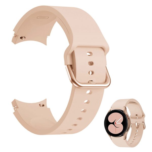 Silicone soft watch strap for Samsung Galaxy Watch 4 device - Pink Fashion