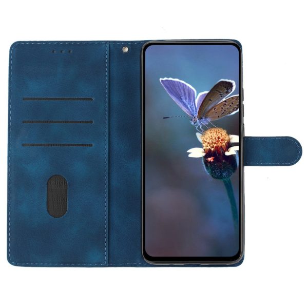 Flower Imprint Leather Case for Sony Xperia 5 , Wallet Stand Mobile Phone Protective Cover - Blue Online Sale