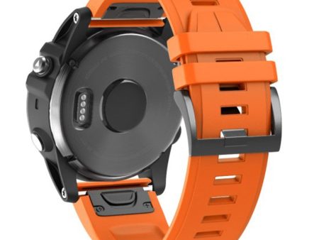 KALEBOL KLB-PWGJ-001 For Garmin Fenix 7     7 Pro Silicone Replacement Strap QuickFit 22mm Watch Band - Orange on Sale