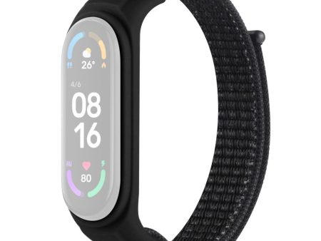 Xiaomi Mi Band 7   6   5 nylon watch strap with silicone cover - Reflective Black For Discount