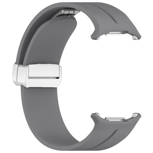 Samsung Galaxy Watch Ultra 47mm Silicone Smartwatch Band Wrist Strap with Silver Magnetic Folding Buckle - Dark Grey Fashion