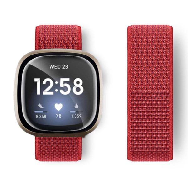 Fitbit Sense   Versa 3 nylon strap - Red For Sale