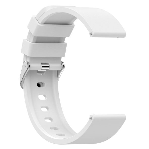 20mm Universal silicone strap with stainless steel buckle - White Fashion