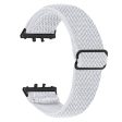 Samsung Galaxy Fit3 SM-R390 Woven Watch Strap Elastic Wrist Band, Black Connector - White on Sale