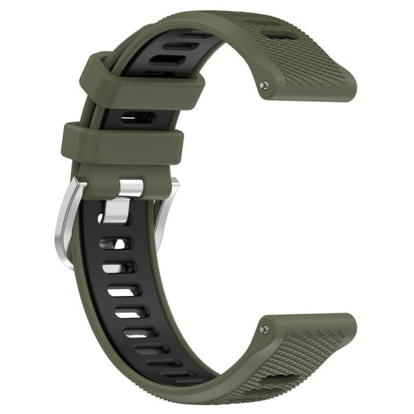 22mm Universal dual color cross strip silicone strap - Jungle Green   Black For Sale