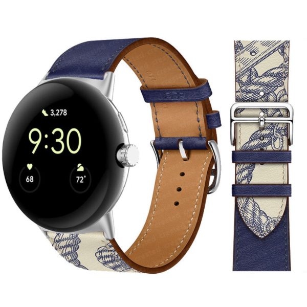 Google Pixel Watch genuine leather watch strap - Black Fashion