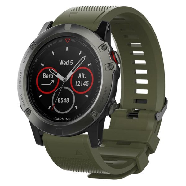 Garmin Fenix 5S silicone watch band - Army Green Online Sale