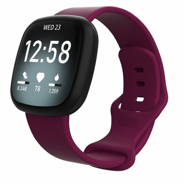 Fitbit Versa 3   Sense silicone watch band - Wine Red Size: L Online now