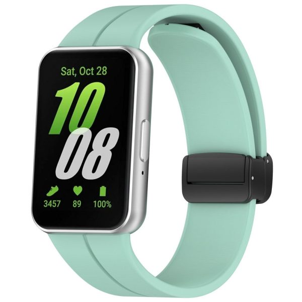 Samsung Galaxy Fit3 Silicone Watch Band Folding Buckle Sport Replacement Straps - Green Fashion