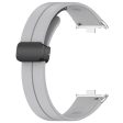 For Xiaomi Redmi Watch 4   Smart Band 8 Pro Silicone Strap Replacement Wrist Band with Folding Buckle - Light Grey on Sale