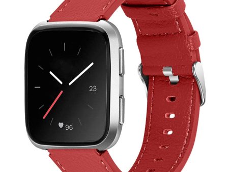 Fitbit Versa 2   Versa cowhide genuine leather watch strap - Red Online