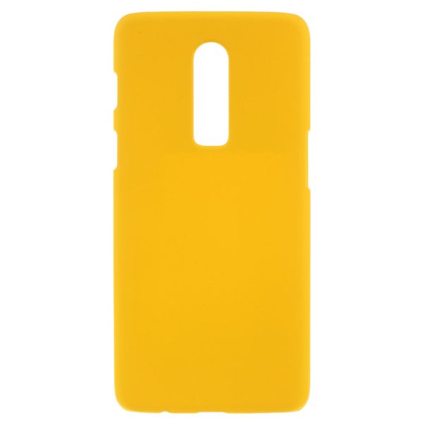 For OnePlus 6 Rubberized Hard Plastic Mobile Shell Case - Yellow Online now