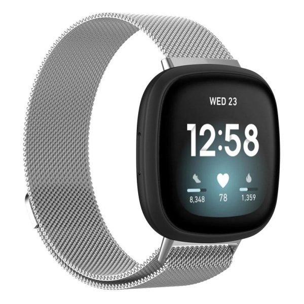 Fitbit Sense 2   Versa 4 milanese stainless steel watch strap - Silver Size: S Supply