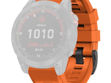 Garmin Fenix 7X silicone watch strap with buckle - Orange Fashion