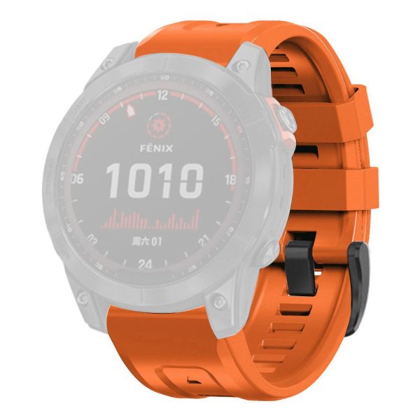 Garmin Fenix 7X silicone watch strap with buckle - Orange Fashion